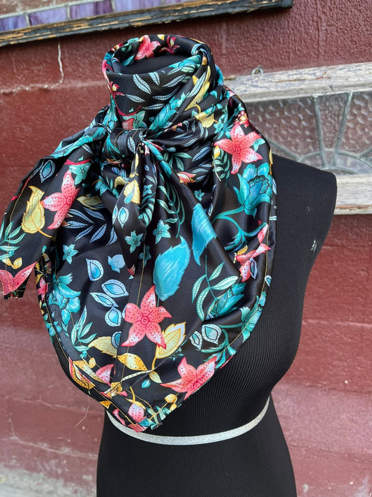 Black & Turquoise Wild Rag
