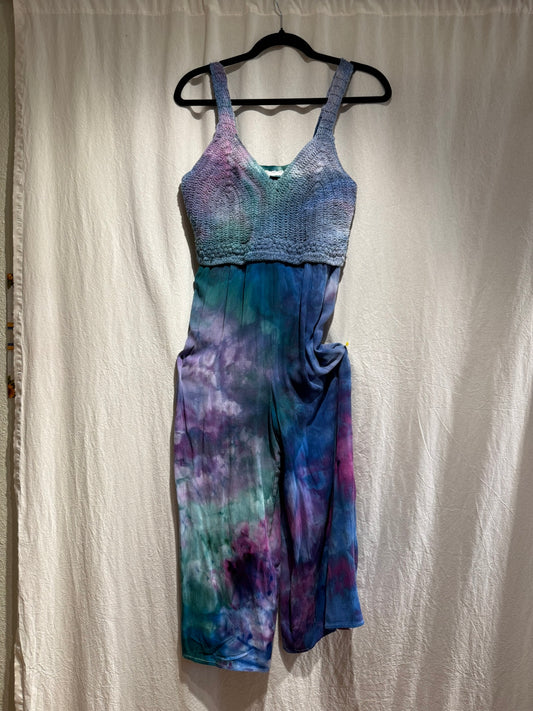 Crochet and Linen Romper